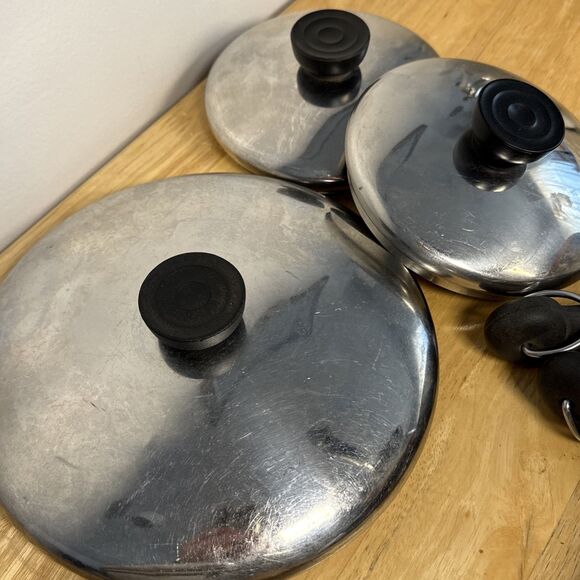 10-PC Revere Ware Set Stock Pots Sauce Pans Lids 1801...